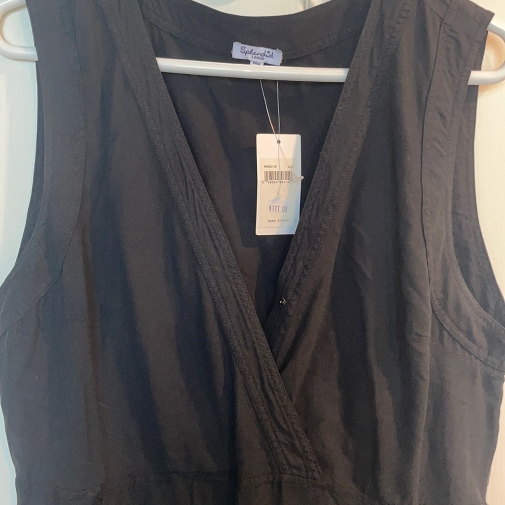 Splendid Monterey Crosshatch V-Neck Dress